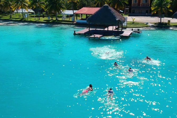 1 Day Tour to Bacalar, Cenotes and 7 color Lagoon with lunch from Cancun - Bacalar’s natural spa stop: swimming breaks and lagoon views