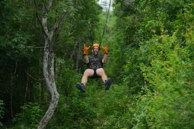ATV Single & Zip Line from Cancun - Zip Line Over the Jungle Canopy: The Flying Break in the Action