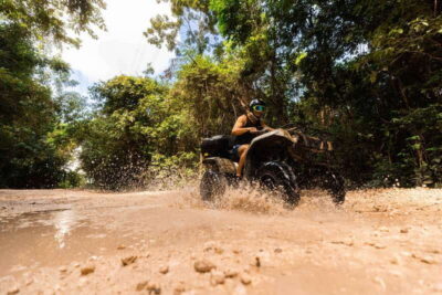Cancun: Jungle ATV Tour, Ziplining, and Cenote Swim - Ziplining Over the Canopy: Three Runs, Tight Fit Limits