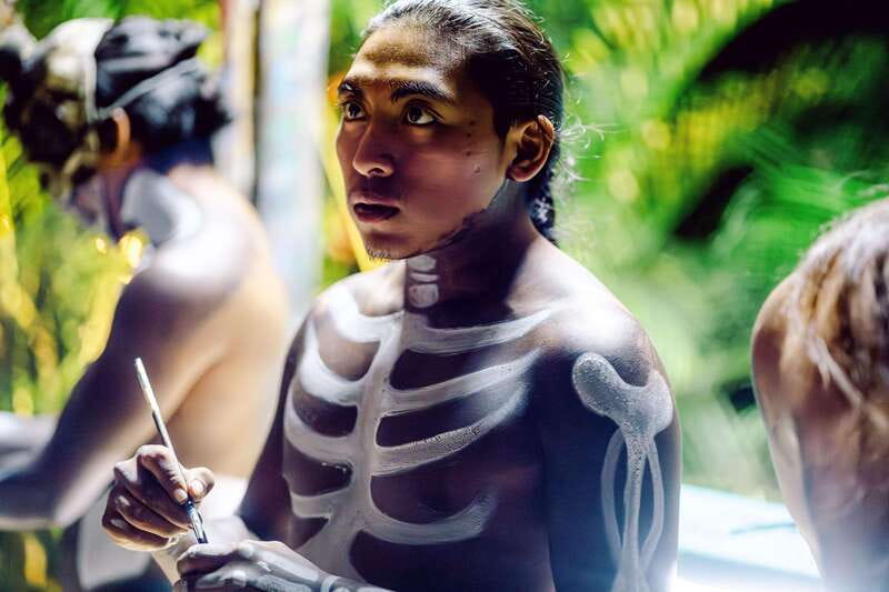 Cancun or Merida: Day of the Dead with Taco buffet - Mayan body painting workshop: honoring with art, not just costumes