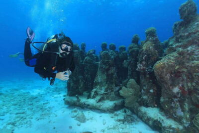 Cancun: Scuba Diving for Certified Divers, 3 options to dive - Three options in Cancun: MUSA art + reefs, Punta Reefs outside the bay, or shipwrecks C-58/C-55