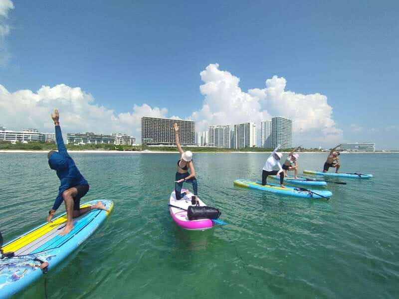 Cancún: Sup Yoga and Meditation over the Caribbean Sea - Puerto Cancún SUP yoga: why this feels different in Cancun