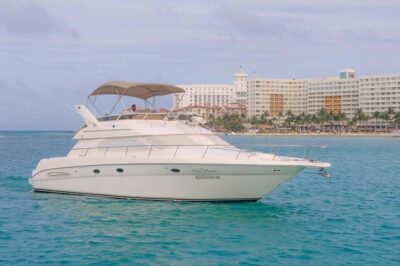 Cancun Yacht Tour - SEARAY YACHT 46 FT GREAT FOR SUNSET 15 PEOPLE MAX 25P9 - Your Itinerary: Laguna Nichupté Channels to Isla Mujeres