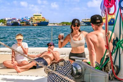 Deluxe Catamaran tour to Isla Mujeres with Open Bar and Lunch - Cruising toward Isla Mujeres: views, music, and the open bar rhythm