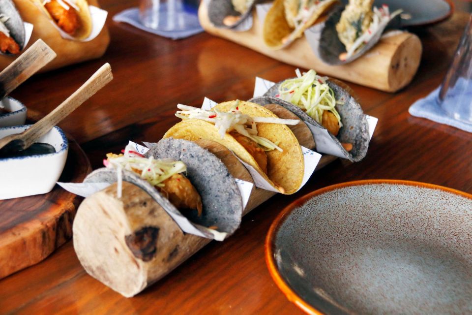 From Cancun:Beachside Tacos & Town Tour With Tequila Tasting - Stop Three near the flea market: Maya tacos and cochinita pibil