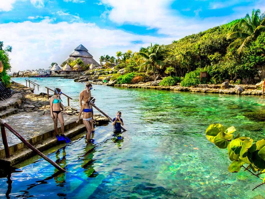 From Riviera Maya: Xcaret Park Plus, the complete experience - Beaches, coves, and natural pools: your reward after the wet stuff