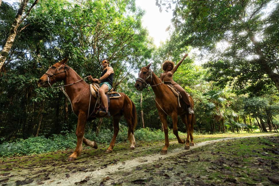 Horseback Riding & ATV Adventure with Ziplines & Cenote - Ziplining through the trees: three runs for your balance check