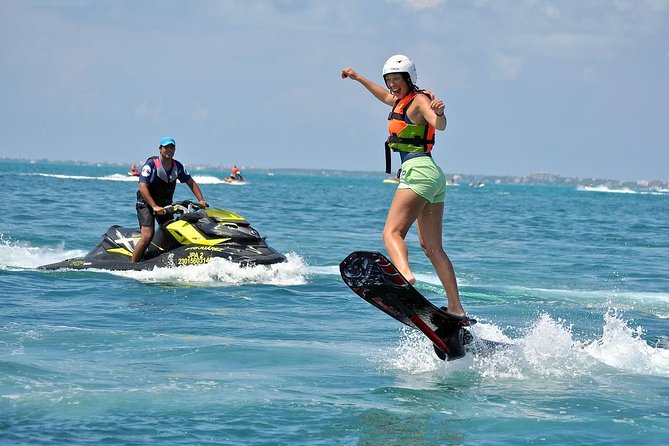 Hoverboard Flight in Cancun - Getting strapped in and learning balance without panic
