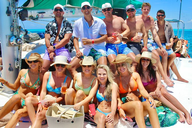 Isla Mujeres Spring Break Party Catamaran Snorkel and Open Bar - Back on board: sunset deck views and returning to Cancun