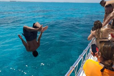 Isla Mujeres Tour with Open Bar Food and Snorkeling - Value math: the $25 ticket and the MX$1,000 on-boarding fee