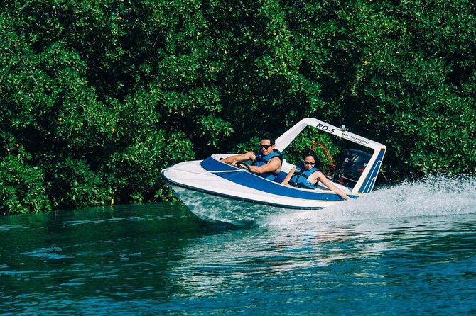 Jungle Tour In Cancun, drive a speedboat through the lagoon with your companion - Meeting Point at Fred’s House (km 14.6): avoid the address mix-up
