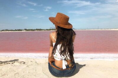 Las Coloradas & Rio Lagartos Tour from Cancún - Stop 1: Las Coloradas pink lagoons and salt-making explanations