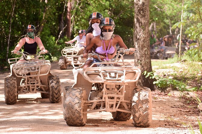 Playa del Carmen Maya Adrenaline Day ATV Zipline and Cenote - ATV trails at the Ruta de los Cenotes: adrenaline with guardrails