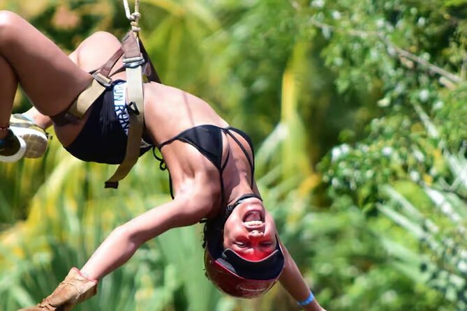 Playa del Carmen Maya Adrenaline Day ATV Zipline and Cenote - Zipline circuit above the jungle canopy: the “wow” moment