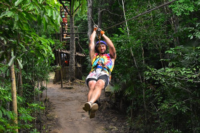 Single ATV, Horseback Riding, Ziplines and Cenote Swim - Ziplines and the suspension bridge: thrills with a reality check on views