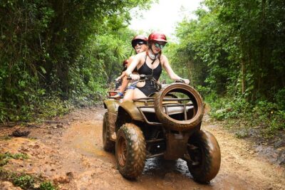 The Best Adrenaline Park! ATV´s Ziplines & Cenote swim experience from Cancun - Ziplining above jungle trees: fun, usually not the longest course